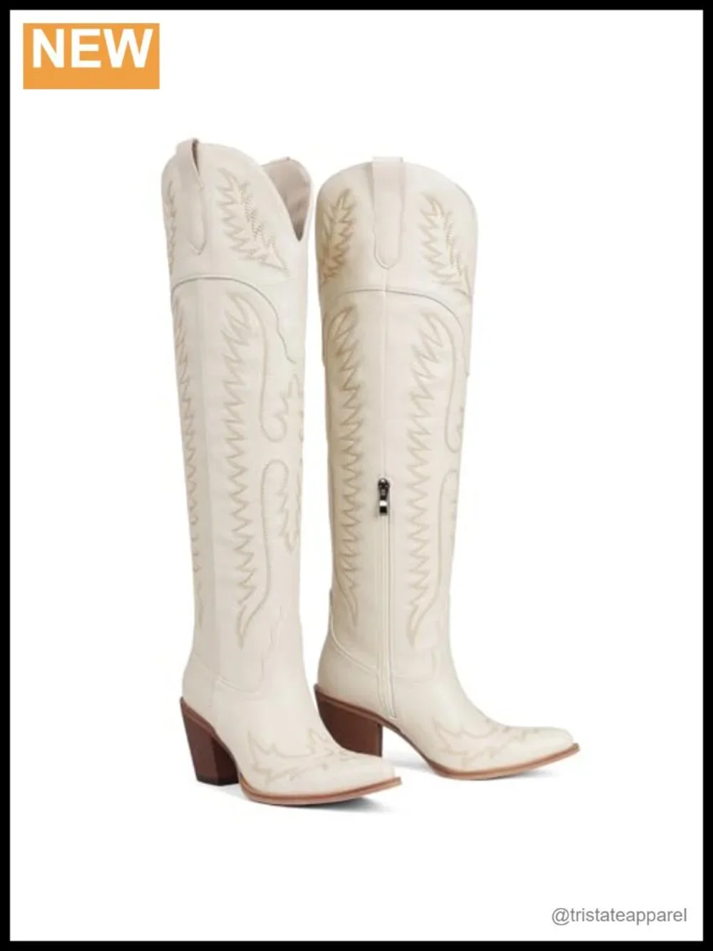 Over Knee Cowgirl Boots Women Western Tall Pointed Toe Block Heel